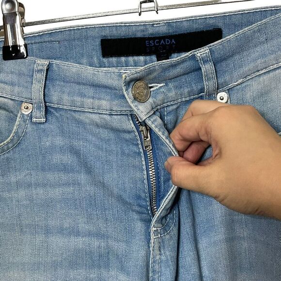 ESCADA Sports Tina Cropped Skinny Denim Jeans Cotton Size Euro 38 US Size 8 - Picture 4 of 14